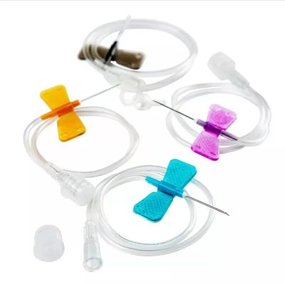 kaufen 18-27G EO Steriles, mehrfarbig codiertes Butterfly-Nadel-Einweg-Set für medizinische Kopfhautvenen für Infusion und Blutentnahme on-line-Fertigung