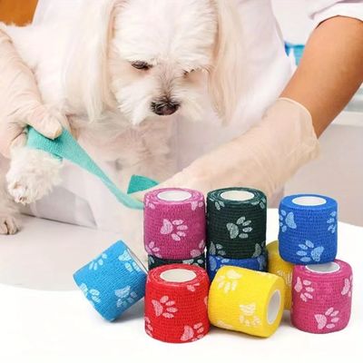 kaufen Medizinische Qualität Elastische Vet Wrap Kohäsive Bandage Nichtsterile Klasse I Gerät Selbstklebende Flexible Wrap für Hunde Katze Wundpflege & Gelenksupport on-line-Fertigung