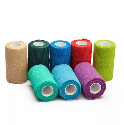 kaufen Veterinärverbrauchsmaterialien Vliesstoff Elastische Selbstklebende Bandage Vet Wrap Latexfrei für Pferderennsport Schutz Hautfarbe Athletische Kohäsive Bandage on-line-Fertigung