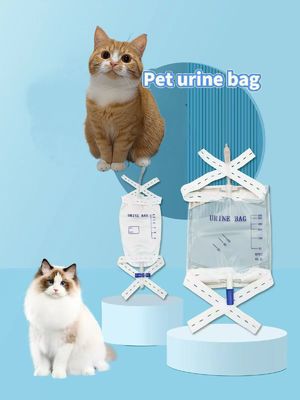 Guter Preis Veterinärgebrauch Hund Katze Chirurgische Verbrauchsmaterialien Einweg PVC Katheterisierungsbeutel einschließlich Verlängerungsschlauch Gurte Tierarzt Online