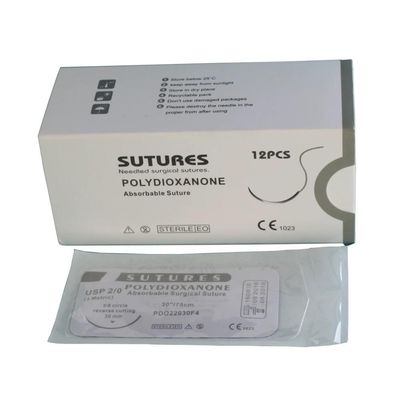 Guter Preis Tierärztliche Klinik PDO Chromic Catgut Seiden Nylon PGA 910 75cm Chirurgische Nähte mit sterilen Nadeln Hund Katze Haustier Online