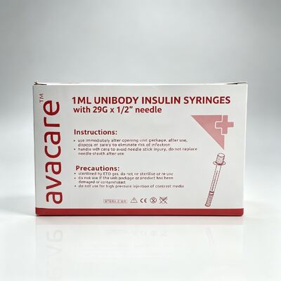 Guter Preis AVACARE Insulin-Spritze 0,5cc 1cc Normalwand mit orangefarbener Kappe Einweg-Insulin-Spritzen Online